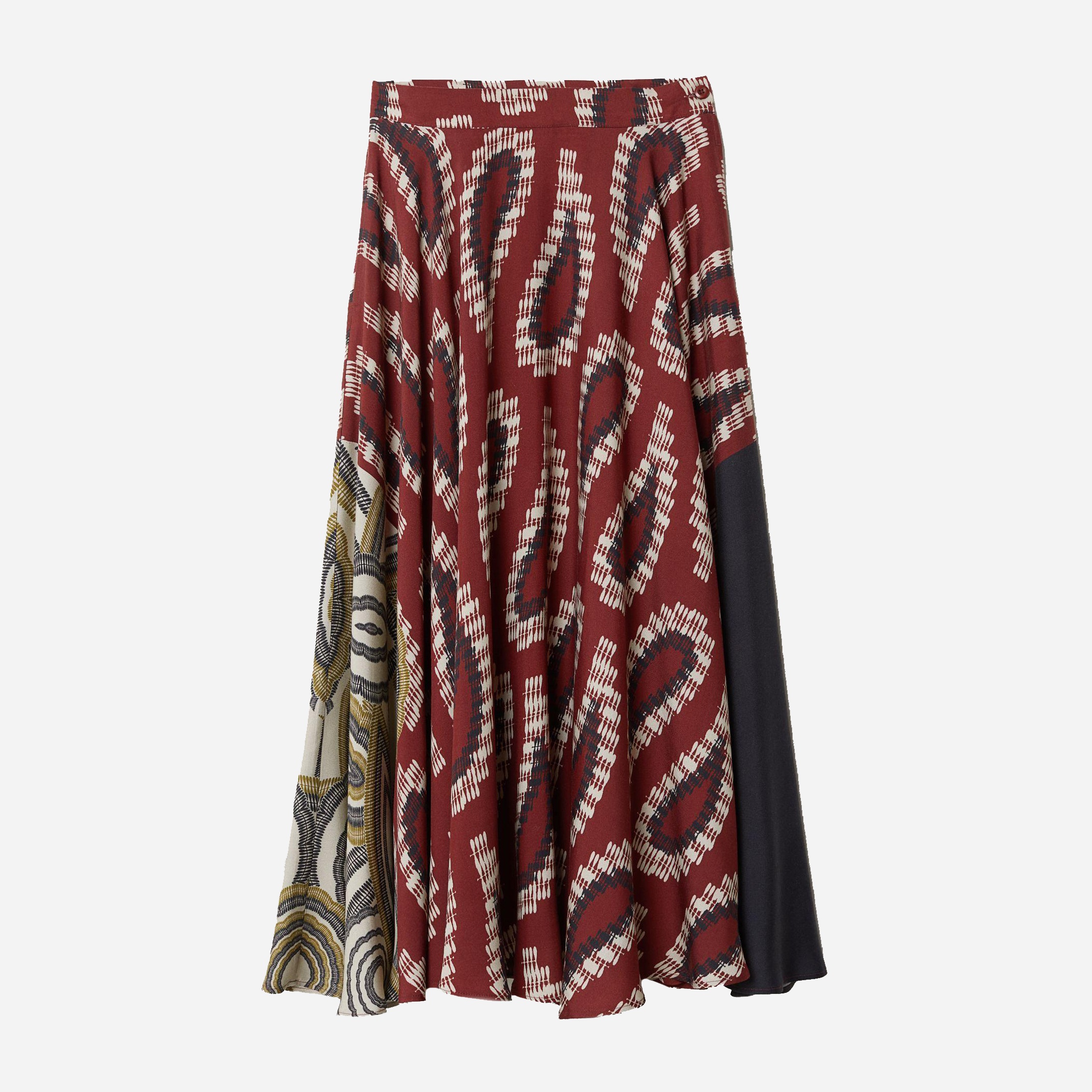 

Юбка H&M 7145938-ACQO 40 Бордовая с черным и белым
