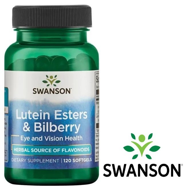 

Витамины для глаз Swanson Lutein Esters & Bilberry (Лютеин и Черника) 120 гелевых капсул 1350