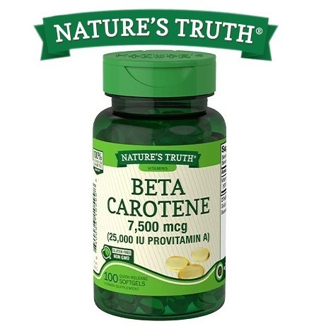 

Витамин А Nature's Truth Beta Carotene 7500 мкг (25 000 IU) Бета каротин 100 гелевых капсул 1494