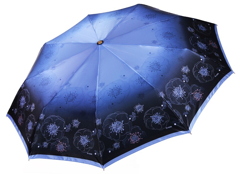 

Сатиновый зонт 9 спиц Три Слона 3999-1 полный автомат