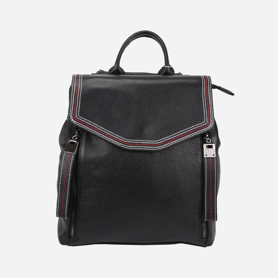 

Женский рюкзак кожаный Olivia Leather F-A25F-FL-88805WA Черный