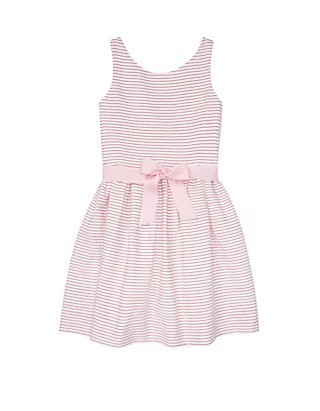 

Платье в полоску Polo Ralph Lauren с пышной юбкой для девочек,розовый,313735966001,р 14.