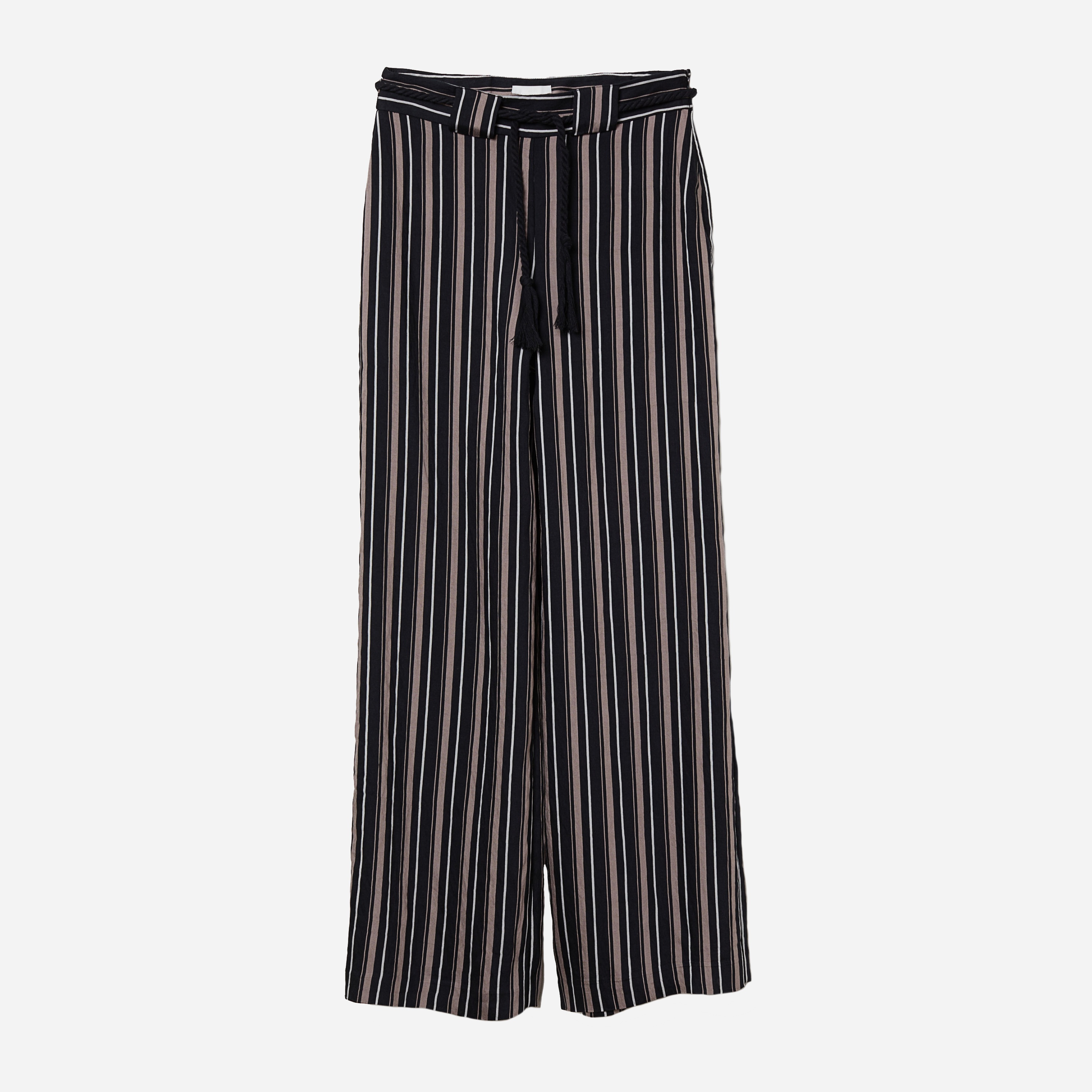

Брюки H&M 6912578-AACM 40 Черные с бежевым и белым