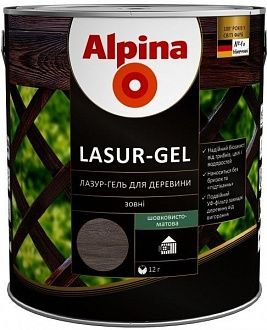 

ALPINA LASUR-GEL тонкослойная лазурь для защиты деревянных фасадов - ТИК глянец 2,5л.