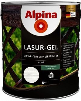 

ALPINA LASUR-GEL тонкослойная лазурь для защиты деревянных фасадов - БЕЛЫЙ 2,5л.