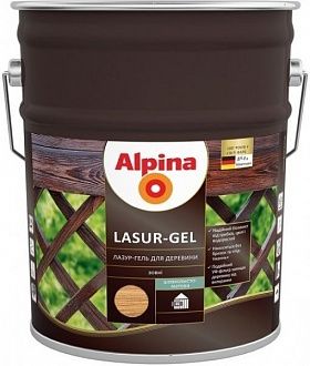 

ALPINA LASUR-GEL тонкослойная лазурь для защиты деревянных фасадов - ОРЕХ 10л.