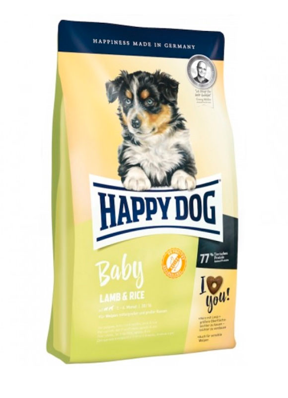 

Сухой безглютеновый корм Happy Dog Baby Lamb & Rice для щенков средних и крупных пород 4 кг
