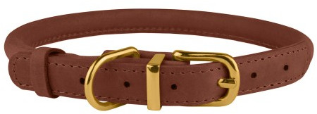 

Шкіряний Круглий Нашийник для Собак BronzeDog Premium Crazy коньячний, L 11 мм 38-48 см