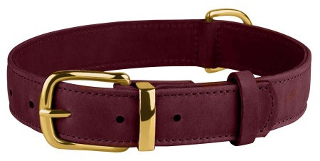 

Шкіряний Нашийник для Собак BronzeDog Crazy бордовий, L 25 мм 38-49 см