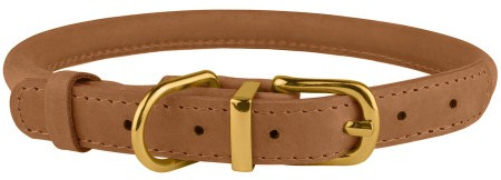 

Шкіряний Круглий Нашийник для Собак BronzeDog Premium Crazy світло-коричневий, L 11 мм 38-48 см