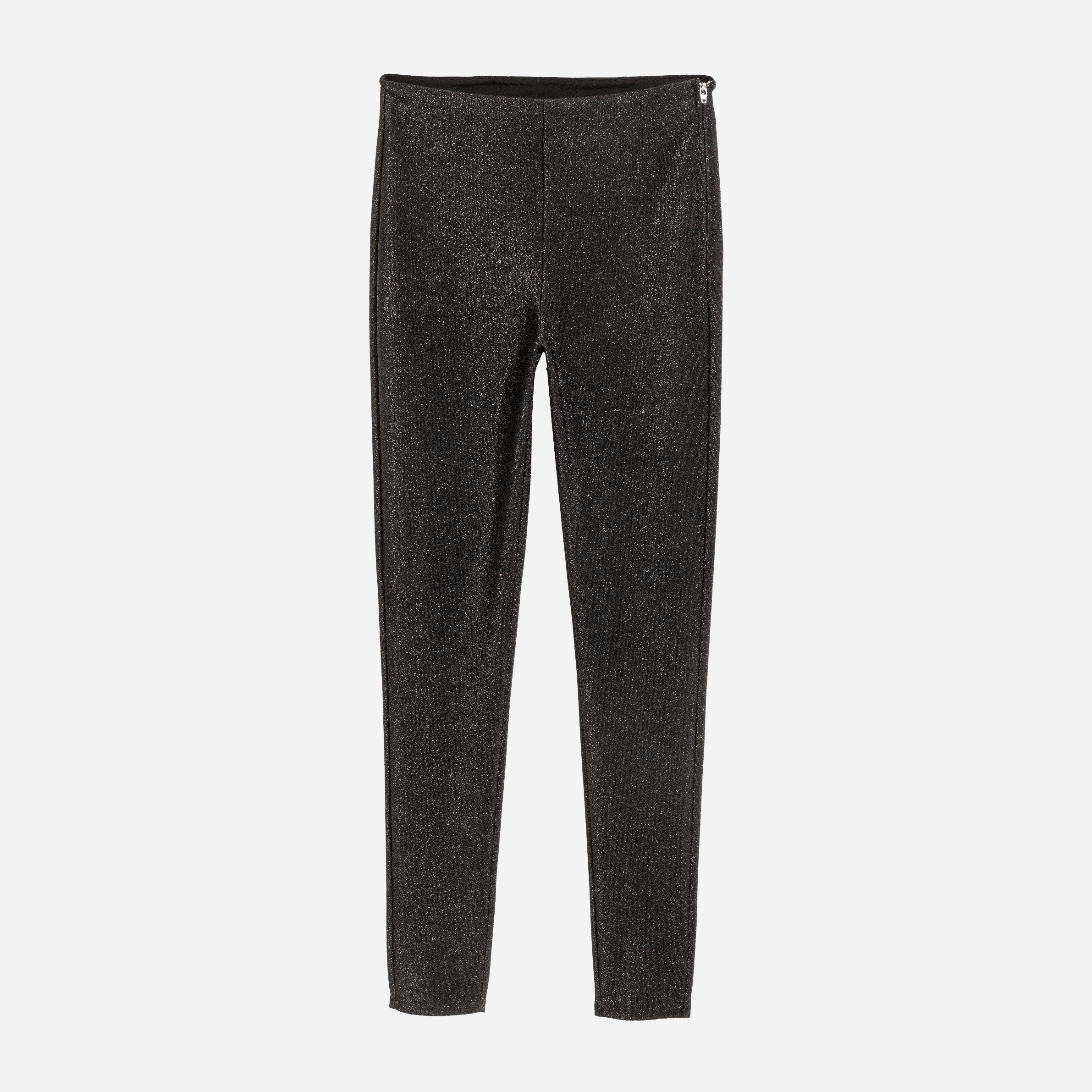 

Брюки H&M 5437056-ABFJ 38 Черные с серебристым