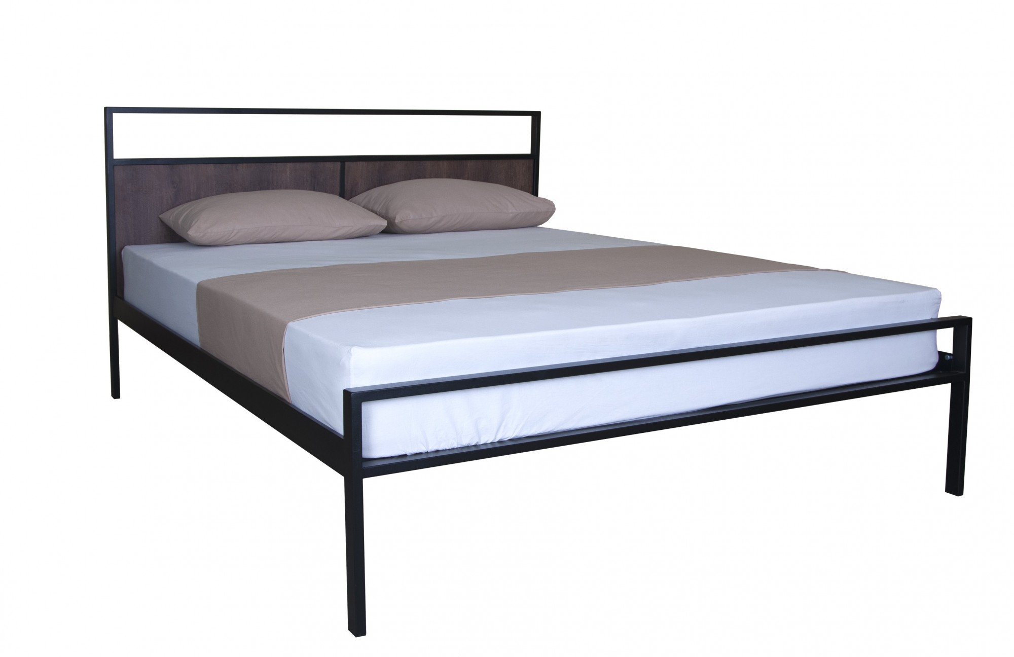 

Кровать Melbi 140х190 см металл+дсп чёрный Кристи Вуд