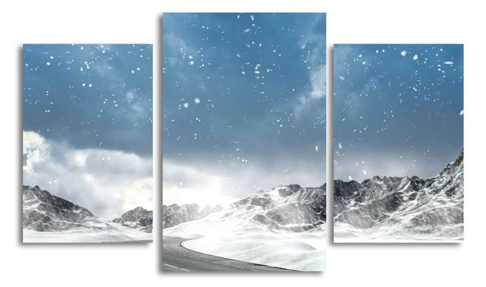 

Модульная картина LaPrint Дорога в снежных горах 200x117 см