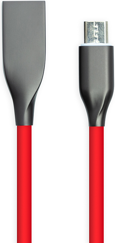 

Кабель PowerPlant USB - microUSB силикон 2 м Красный