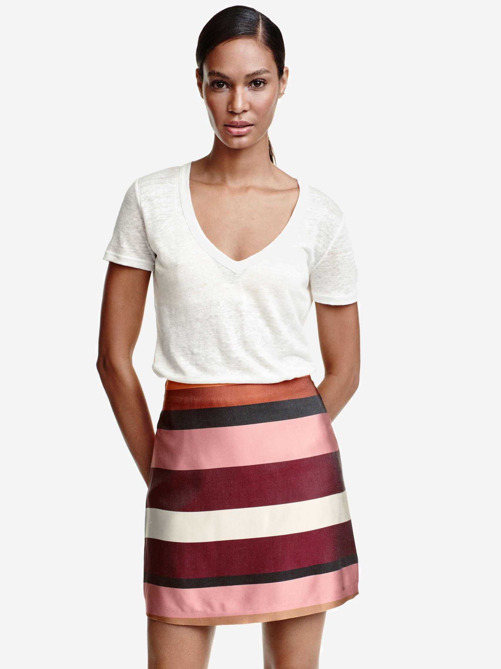 

Юбка H&M 3958814-ADKH 38 Бордовая с бежевым