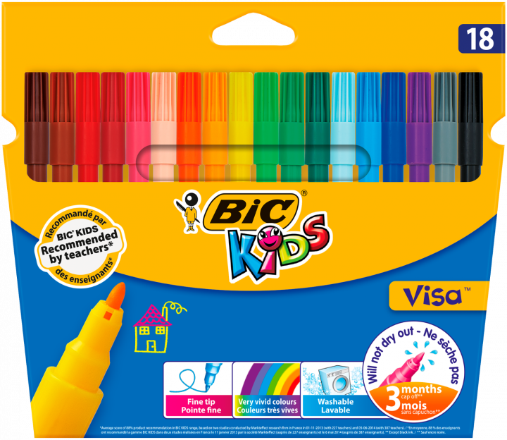 

Фломастери BIC Visa 18 кольорів 18 шт