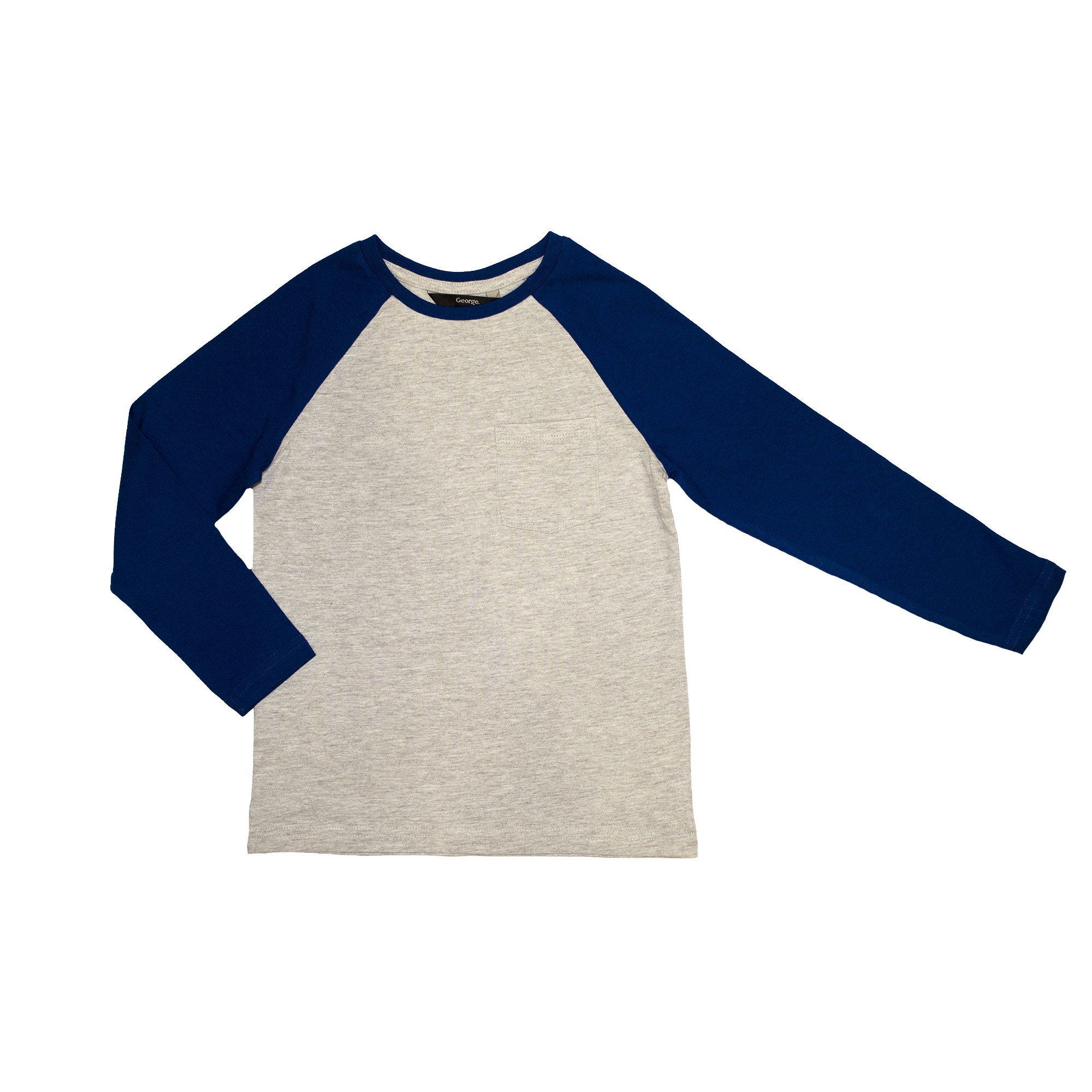 

Футболка с длинным рукавом для мальчика ( 1 шт.) George серого цвета с синими рукавами 9-10 лет (135-140см) 1827