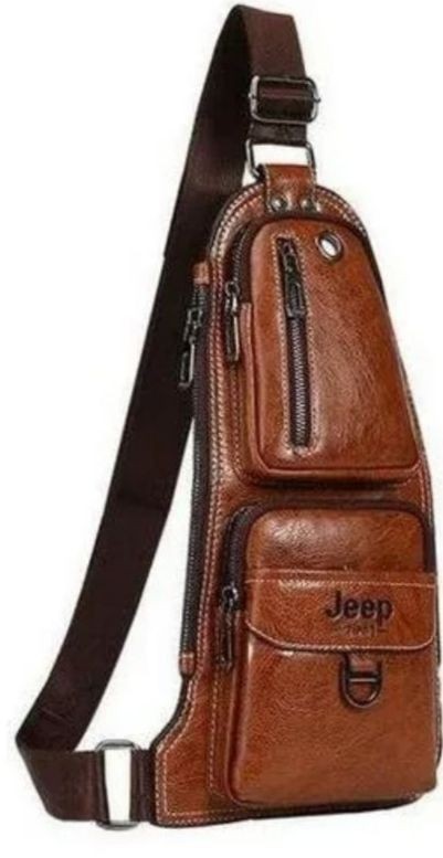 

Сумка мужская через плечо Jeep Bag Коричневая