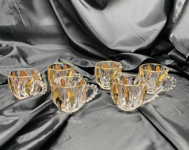 

Кофейный сервиз Bohemia FLOWER Crystal Gold 160 мл на 6 персон