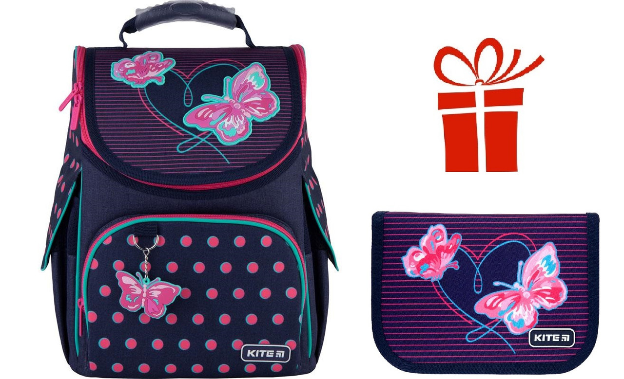 

Рюкзак школьный каркасный Kite КІТЕ Education Butterflies K21-501S-3 + Пенал "Butterflies" в подарок