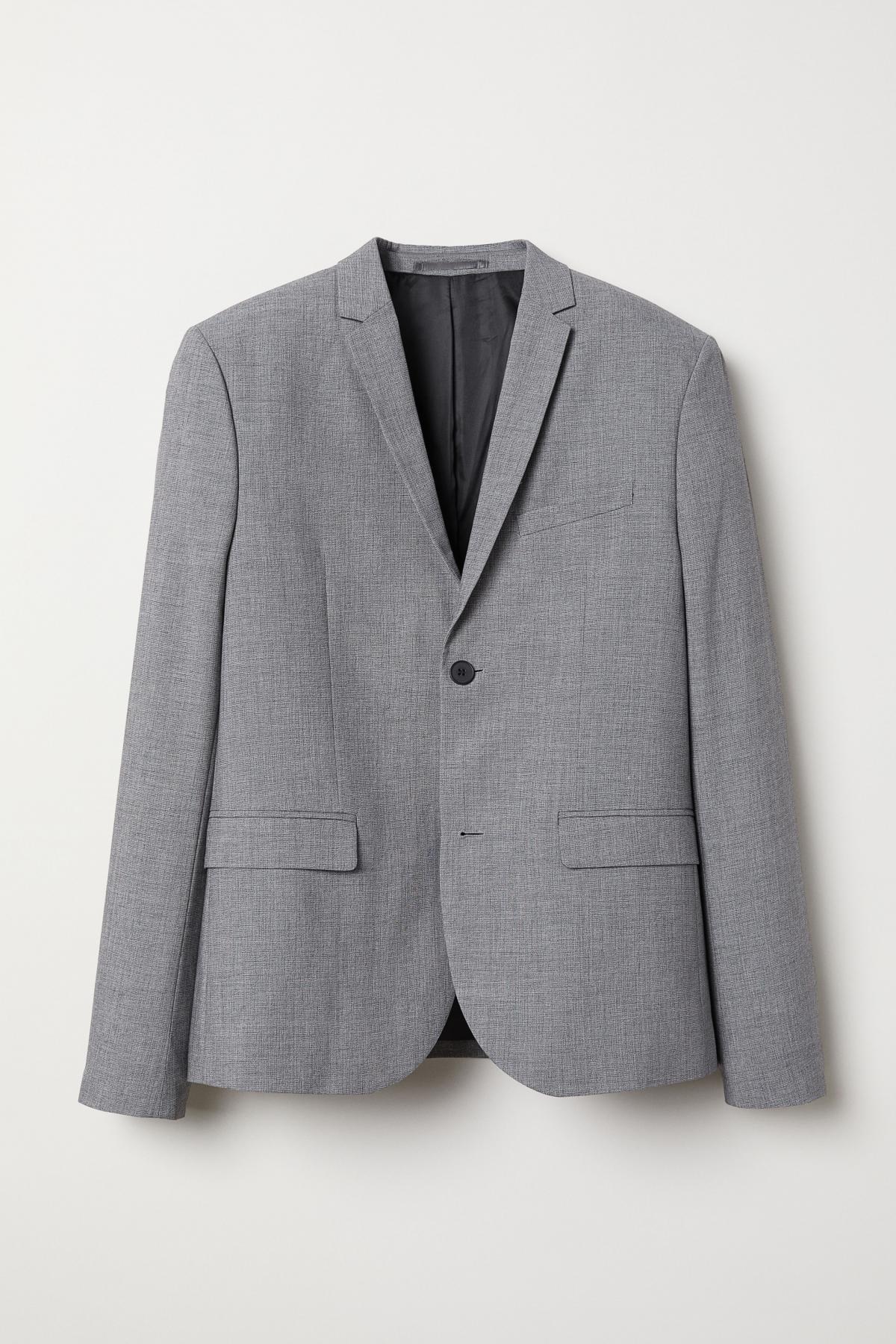 

Пиджак Skinny Fit H&M 46 Серый
