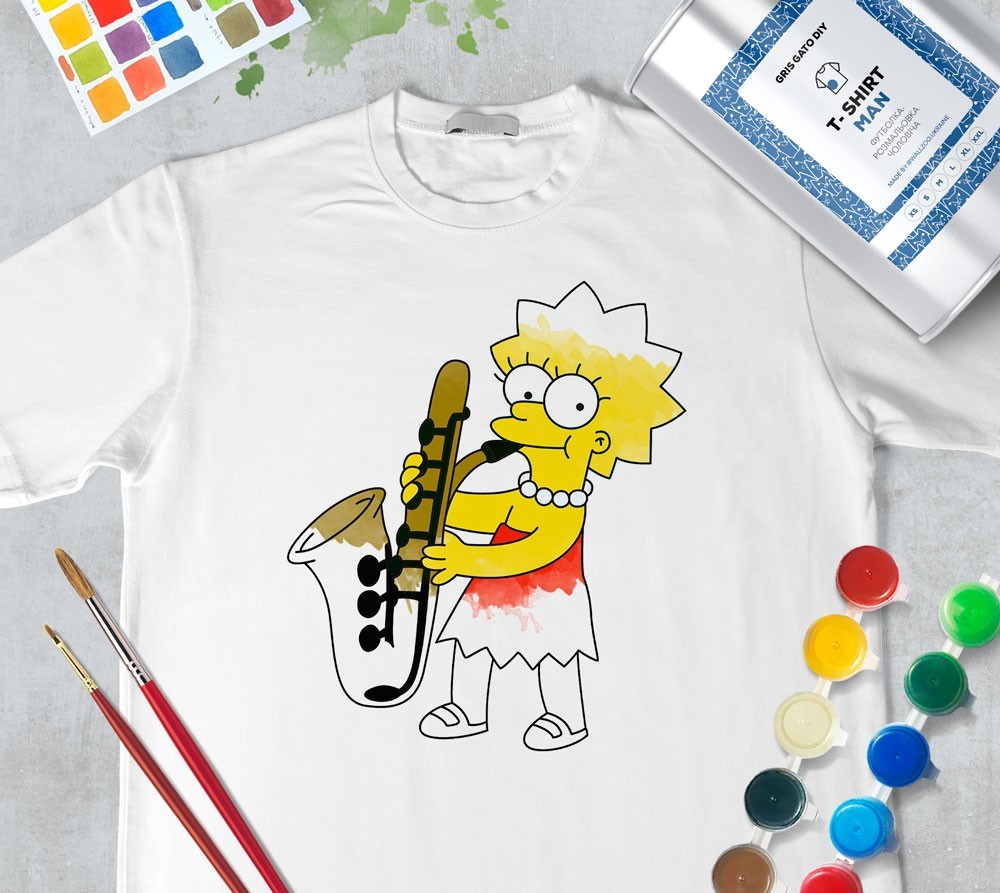 

Футболка раскраска для мужчин "Лиза Симпсон" Lisa Simpson" (+ краски) WallZoo белая xxl
