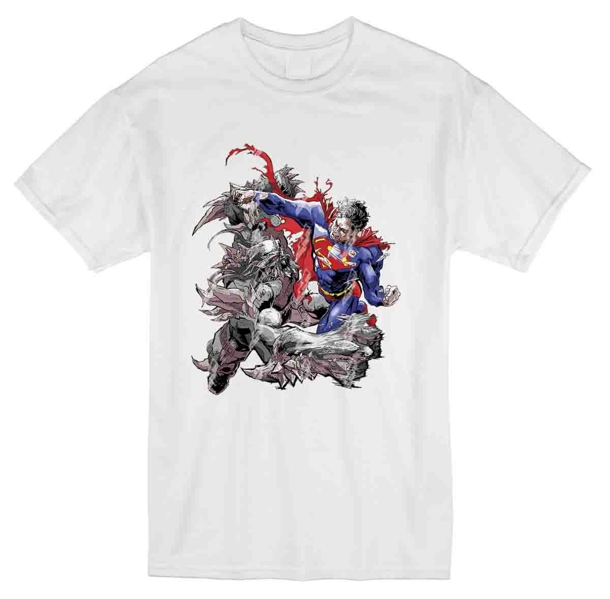 

​Футболка мужская с принтом "Комикс Супермен и Дум*Comics Superman and Dum" белая  TM WallZoo, ​Футболка мужская с принтом "Комикс Супермен и Дум*Comics Superman and Dum" белая M TM WallZoo