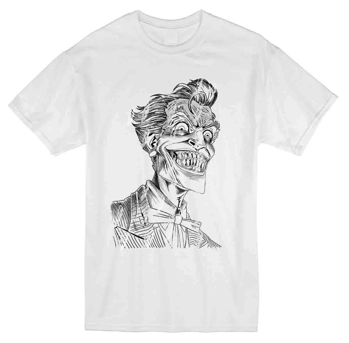 

​Футболка мужская с принтом "Комикс Джокер нуар*Comics Joker noir" белая  TM WallZoo, ​Футболка мужская с принтом "Комикс Джокер нуар*Comics Joker noir" белая XL TM WallZoo