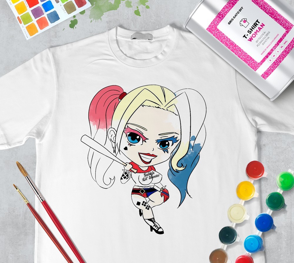 

Футболка раскраска для женщин "Харли Квинн" Harley Quinn" (+ краски) WallZoo белая, Футболка раскраска для женщин "Харли Квинн" Harley Quinn" (+ краски) WallZoo белая l