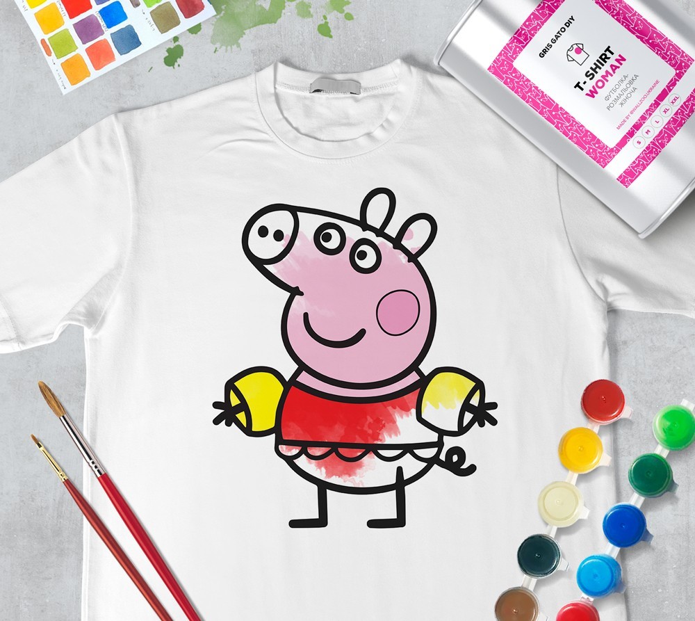 

Футболка раскраска для женщин "Свинка Пеппа" Peppa Pig" (+ краски) WallZoo белая, Футболка раскраска для женщин "Свинка Пеппа" Peppa Pig" (+ краски) WallZoo белая xl