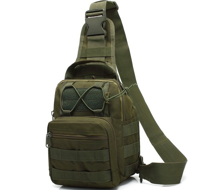 

Однолямочный тактический рюкзак барсетка сумка слинг Silver Knight с системой molle на 8 л Olive (098-olive)