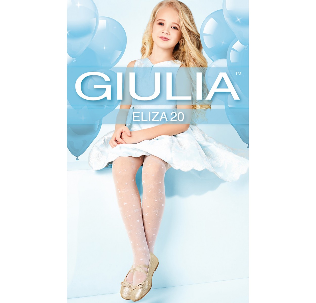 

Детские капроновые колготки Giulia Eliza 20, Артикул: 181448-белый (128-134 СМ)
