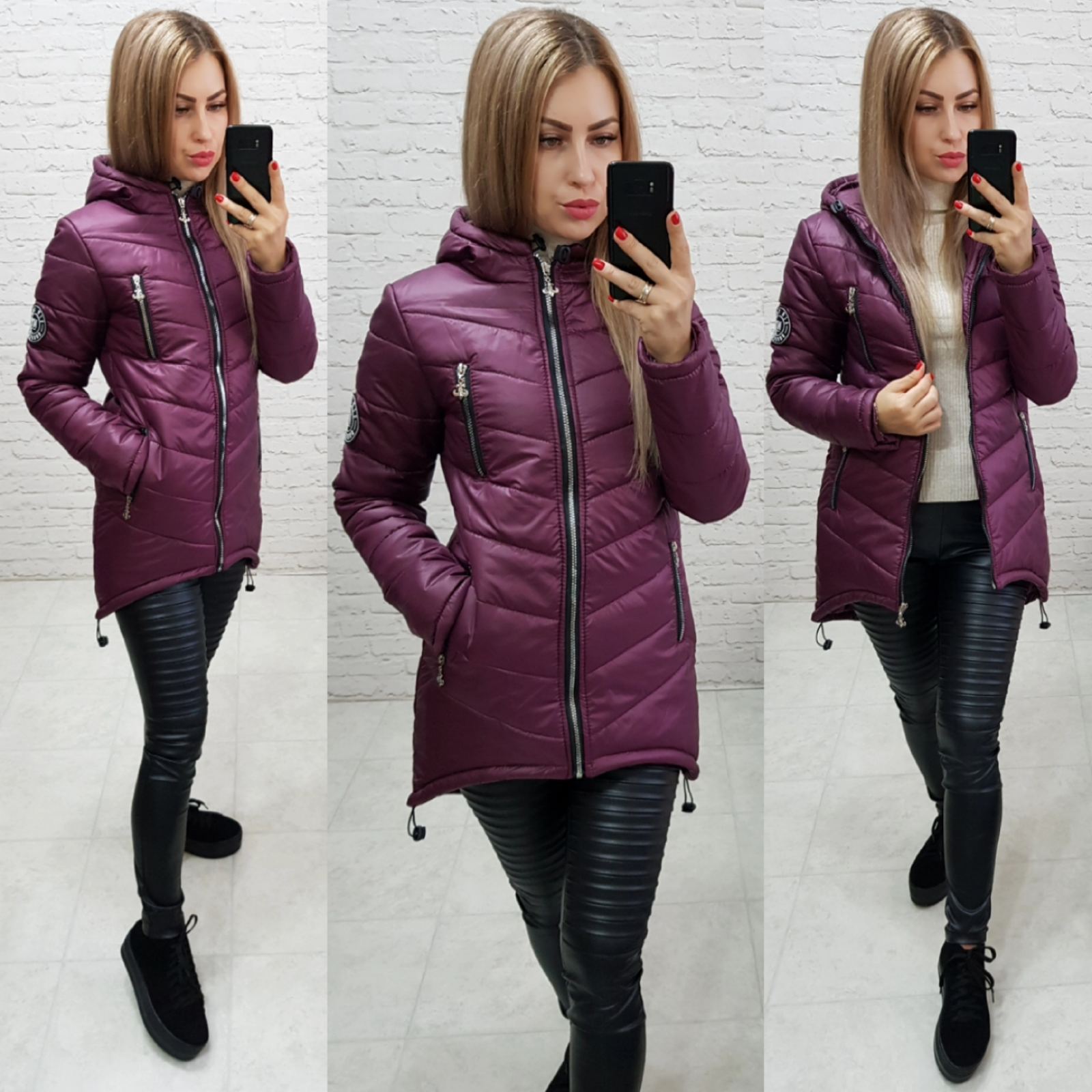 

Куртка KHAN женская зимняя 44 вишня арт. 300