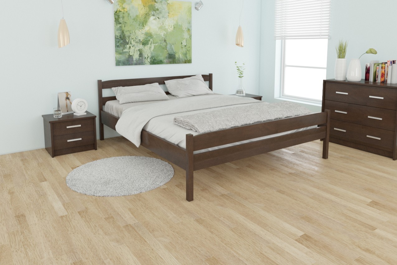 

Деревянная кровать Ханна из бука (щит), 160x200, без подъемного механизма, с 4,5 см между ламелями, цвета орех