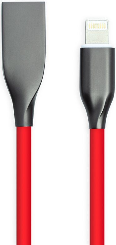 

Кабель PowerPlant USB - Lightning силикон 2 м Красный
