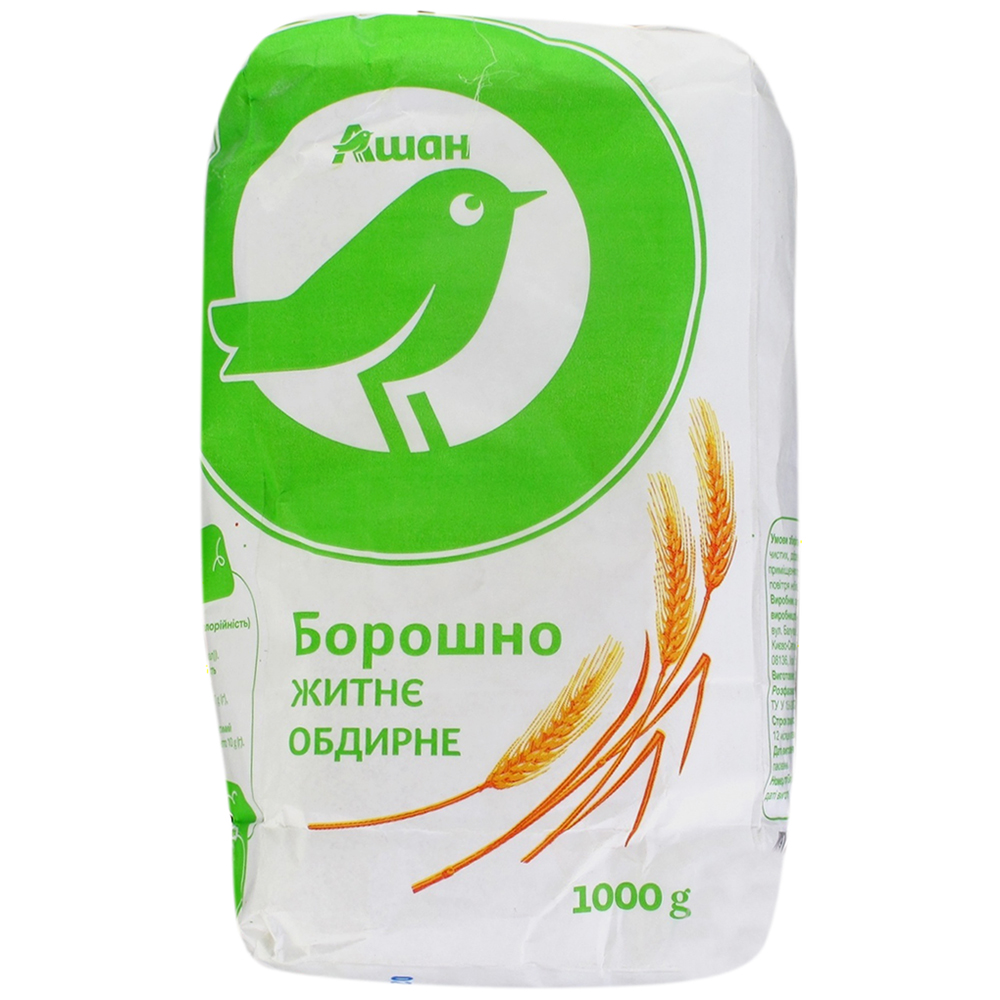 Мука ржаная Auchan обдирная, 1 кг – купить в Киеве, Украине - ROZETKA ...