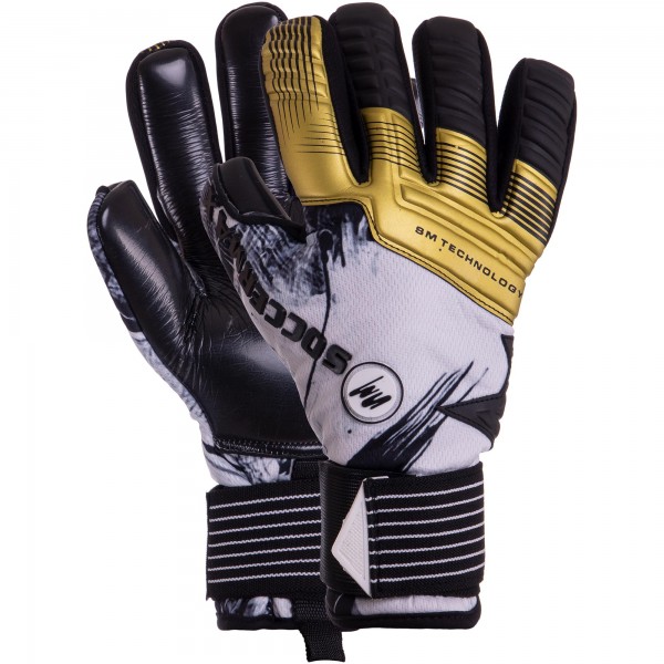 

Перчатки вратарские GK-008 SOCCERMAX р-р 9 Белый-черный-золотой (SKL02833)