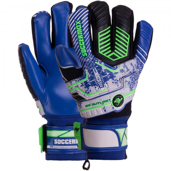 

Перчатки вратарские GK-002 SOCCERMAX р-р 8 Cиний-салатовый (SKL02817)