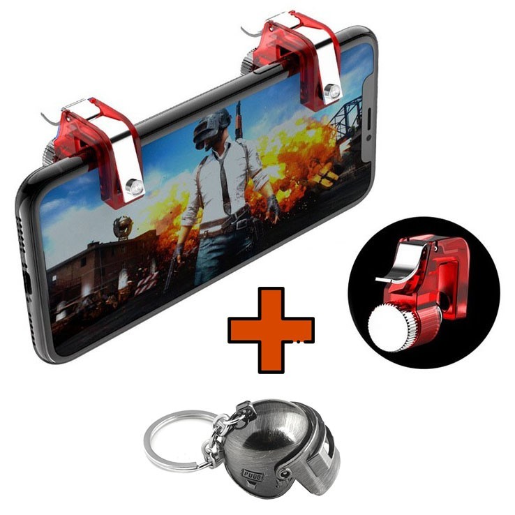 

Игровые контроллеры Marpiel R11 Red (геймпад триггеры курки для смартфона для PUBG) + шлем 3 уровня