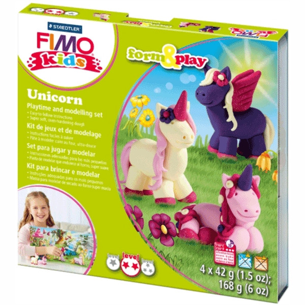 

Пластика Fimo kids Unicorn набор 4 цв.x42 г (4007817037324)
