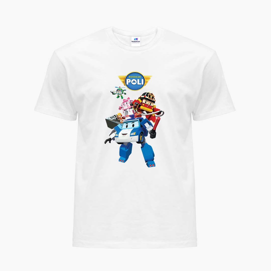 

Детская футболка Робокар Поли (Robocar Poli) (9224-1619) 146-152 см Хлопок Белый