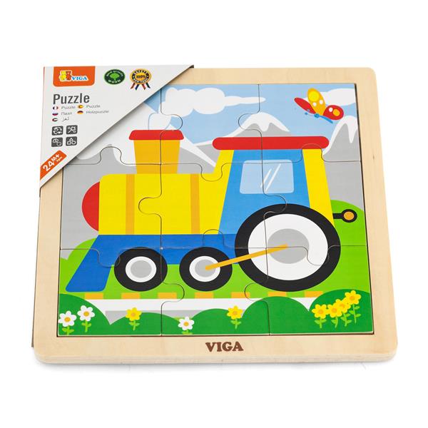 

Деревянный пазл Viga Toys Паровозик, 9 элементов