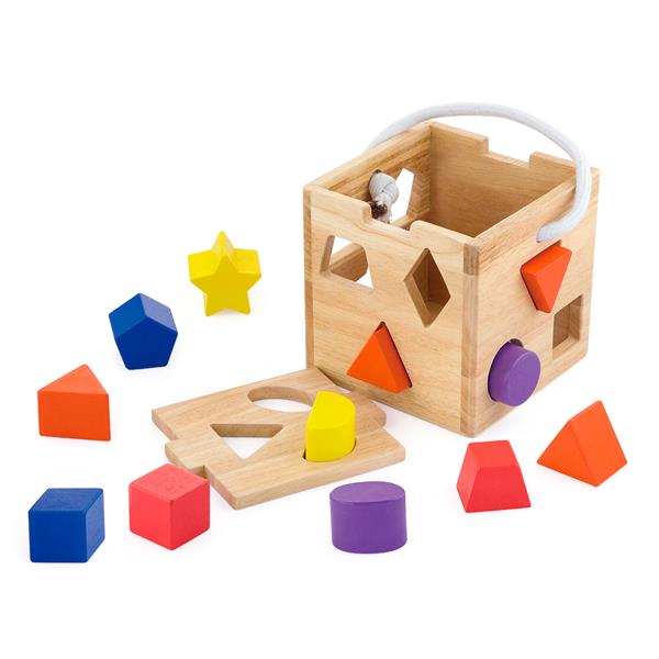 

Деревянный сортер Viga Toys Кубик с фигурами цветными