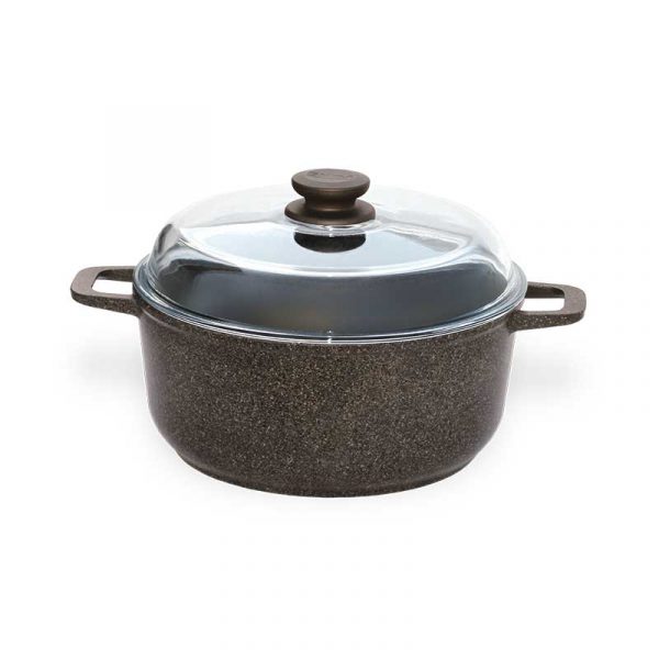 

Кастрюля Granite Brown с крышкой индукция 4л Биол