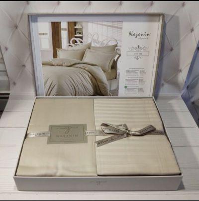 

Постельное белье страйп сатин NAZENIN семейка беж