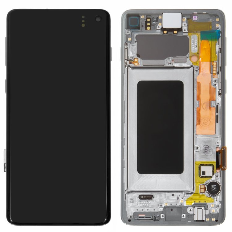 

Дисплей для Samsung GH82-18850B G973 Galaxy S10 с сенсором белый и рамкой сервисный
