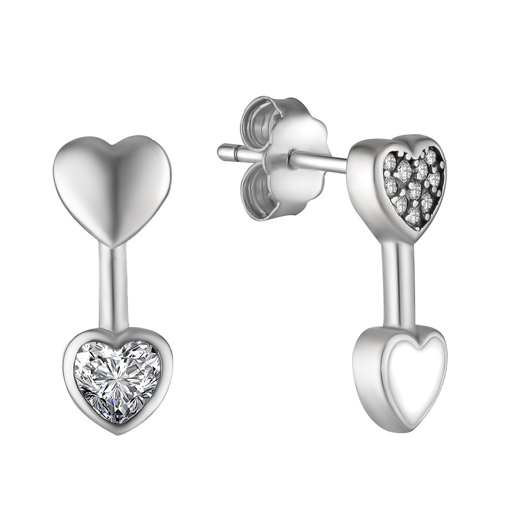 

Серьги TOP SILVER Два сердца 520650б