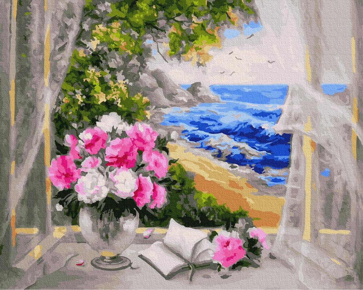 

Картина по номерам "Цветы у моря" BrushMe холст на подрамнике 40x50см GX23064