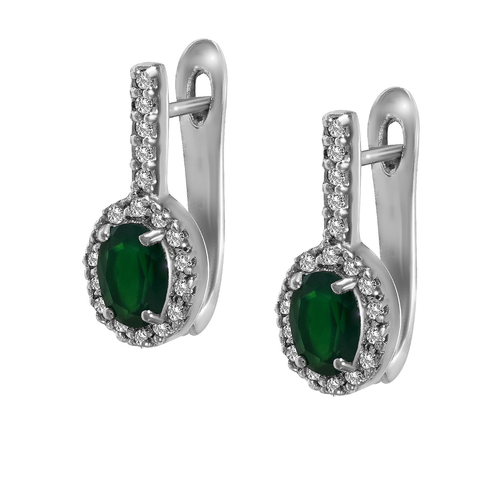 

Серьги из серебра с агатами и куб. циркониями 144858