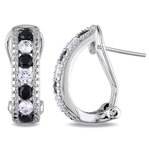 

Серьги из серебра с шпинелью и сапфирами (синт.) 069758